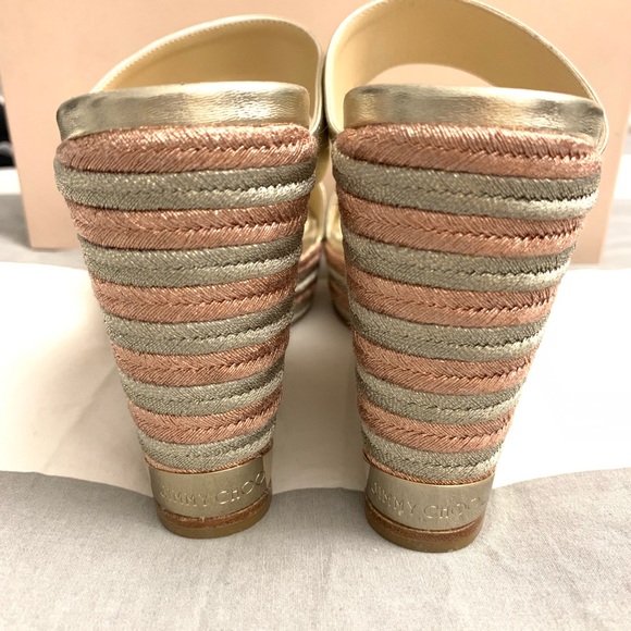 Jimmy Choo Metallic Parker Wedge Sandal - Picture 6 of 7